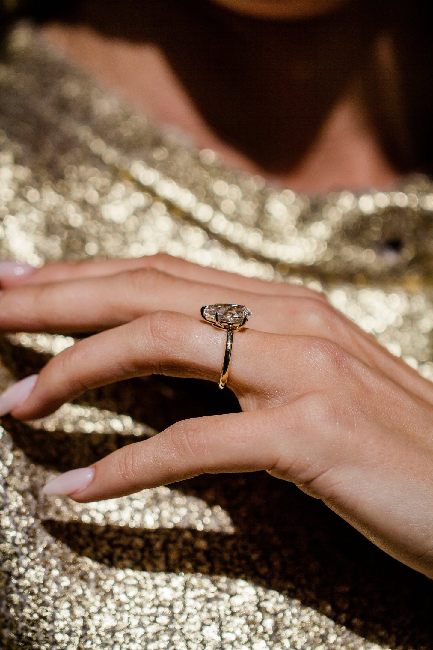 2.9 Carats Emerald Pave Styled Moissanite Engagement Ring