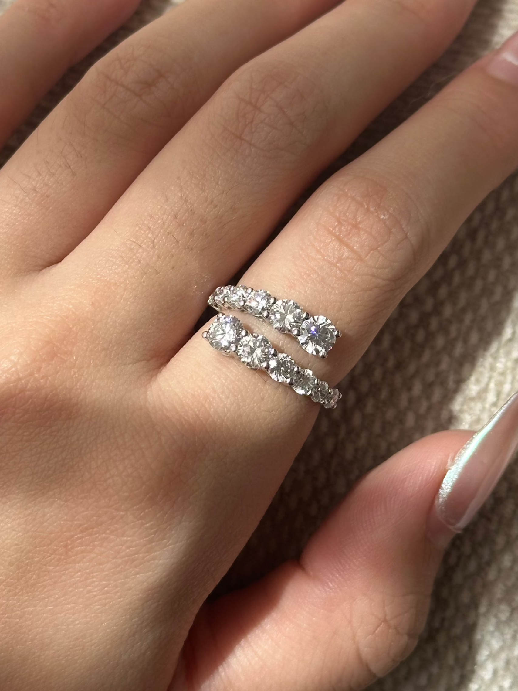 Marquise Shaped Three Stone Lab Grown Diamond Engagement Ring