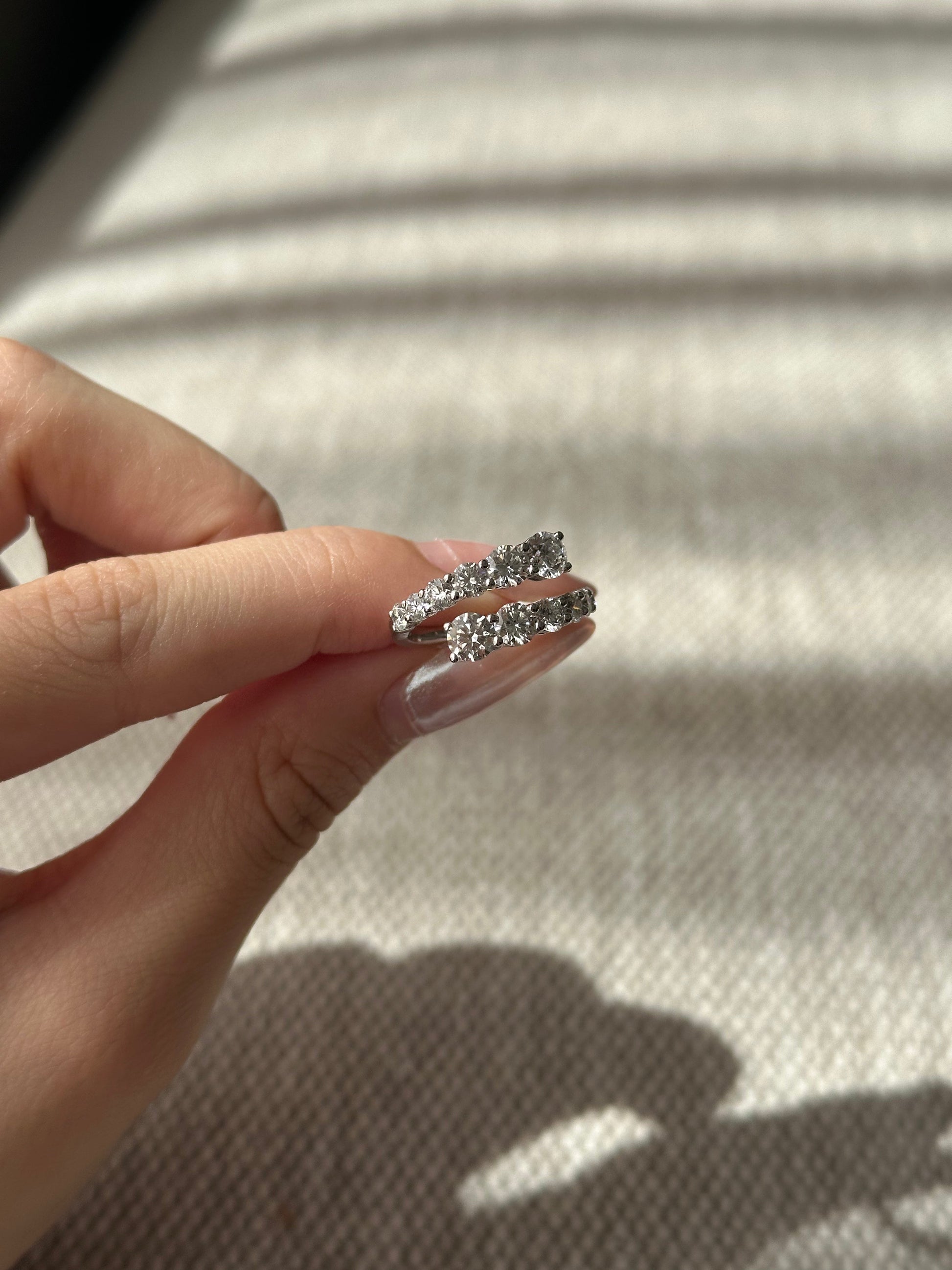 Marquise Shaped Three Stone Lab Grown Diamond Engagement Ring