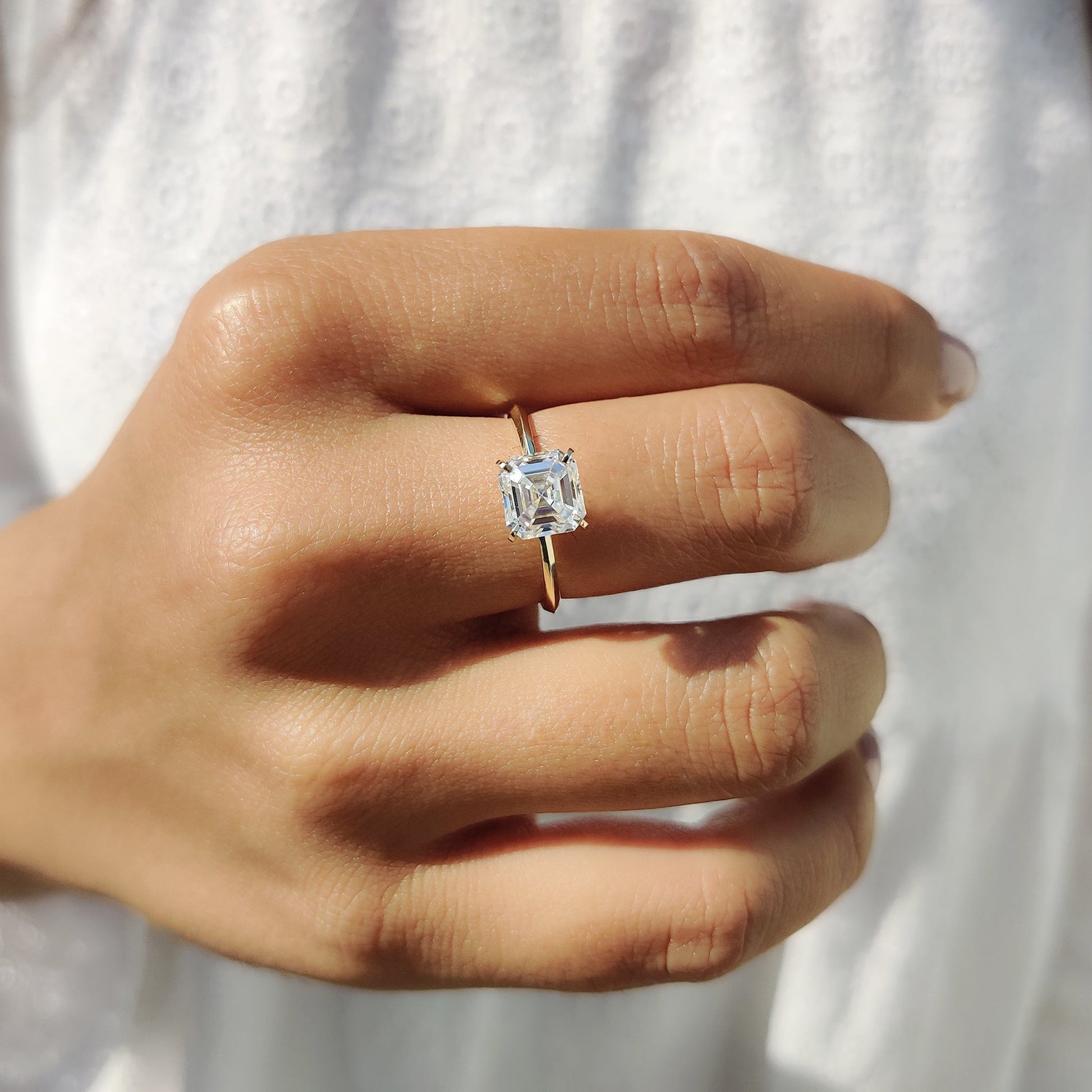 Asscher Cut Engagement Ring Basket Setting