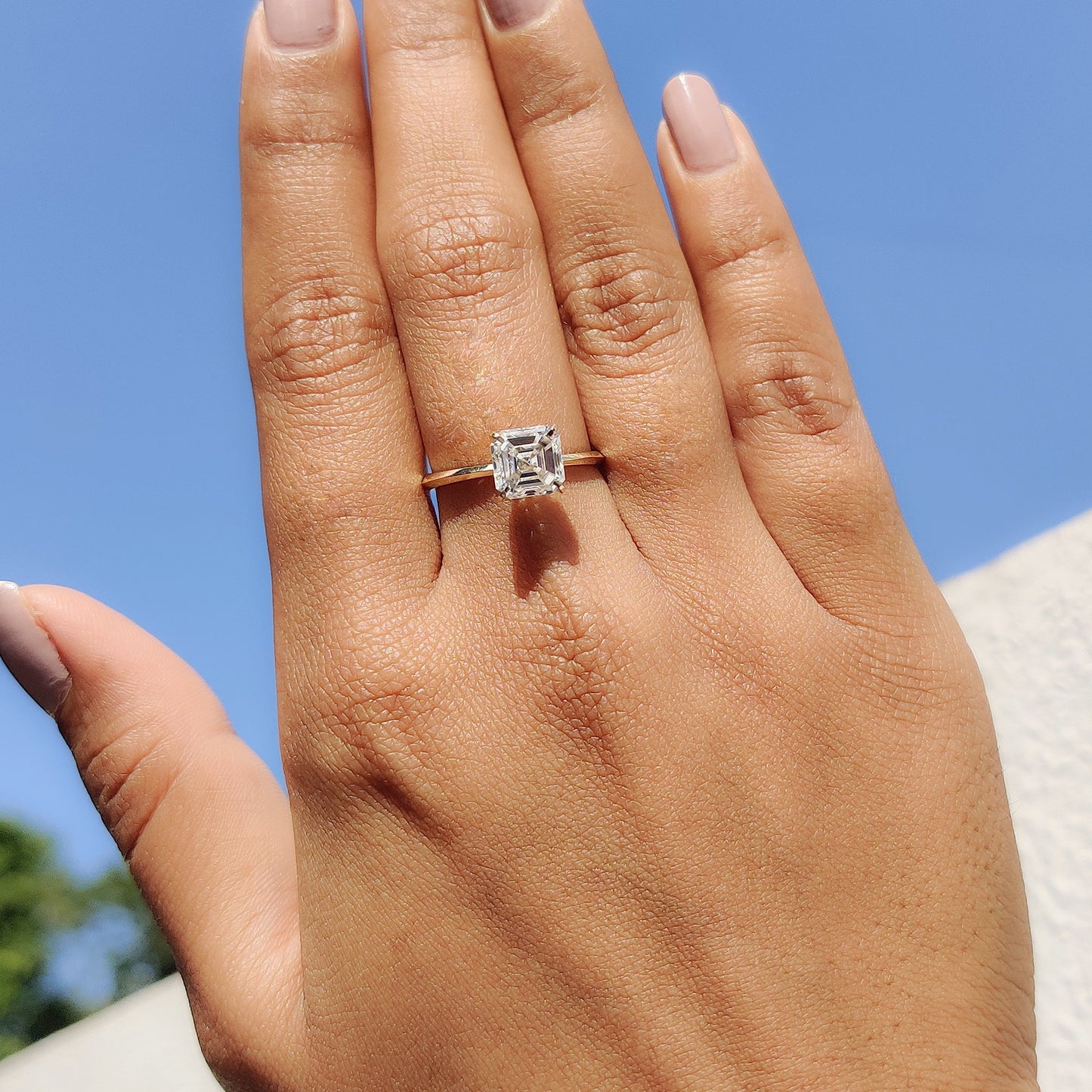 Asscher Cut Engagement Ring Basket Setting