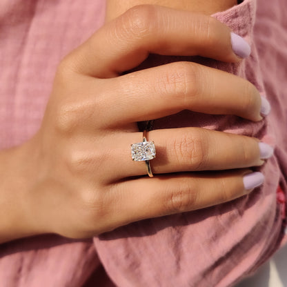 Engagement Ring Hidden Halo With Cushion cut