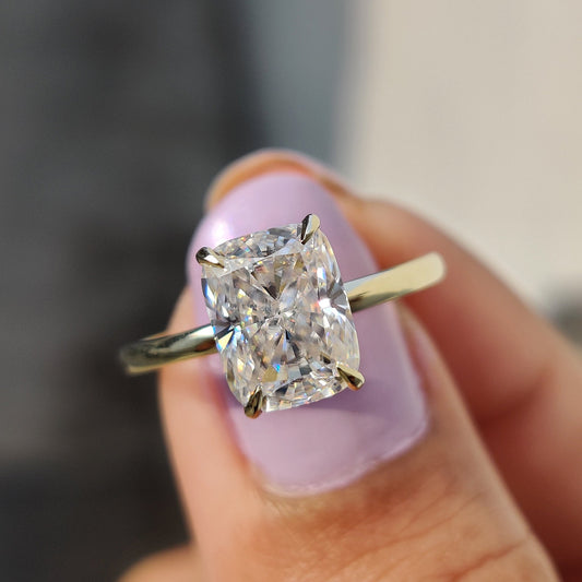 Engagement Ring Hidden Halo With Cushion cut