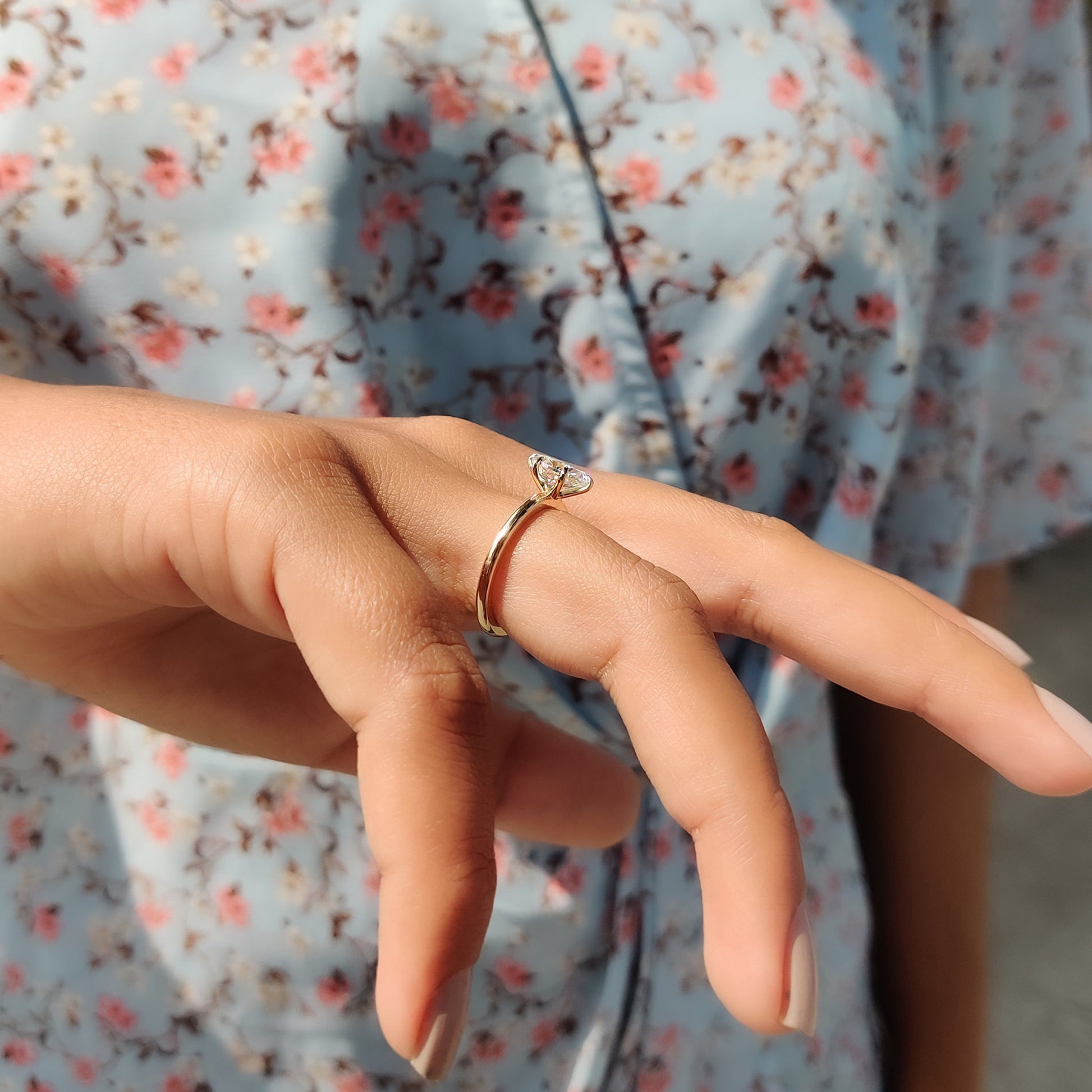 Oval Cut Solitaire Moissanite Ring In Yellow Gold