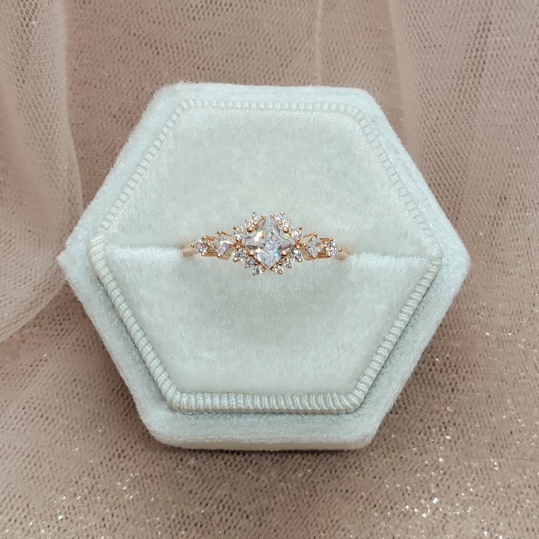 Marquise Shaped Three Stone Lab Grown Diamond Engagement Ring