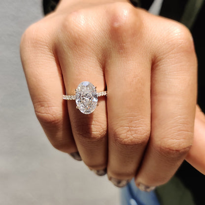 Oval Engagement Ring With Pave Setting