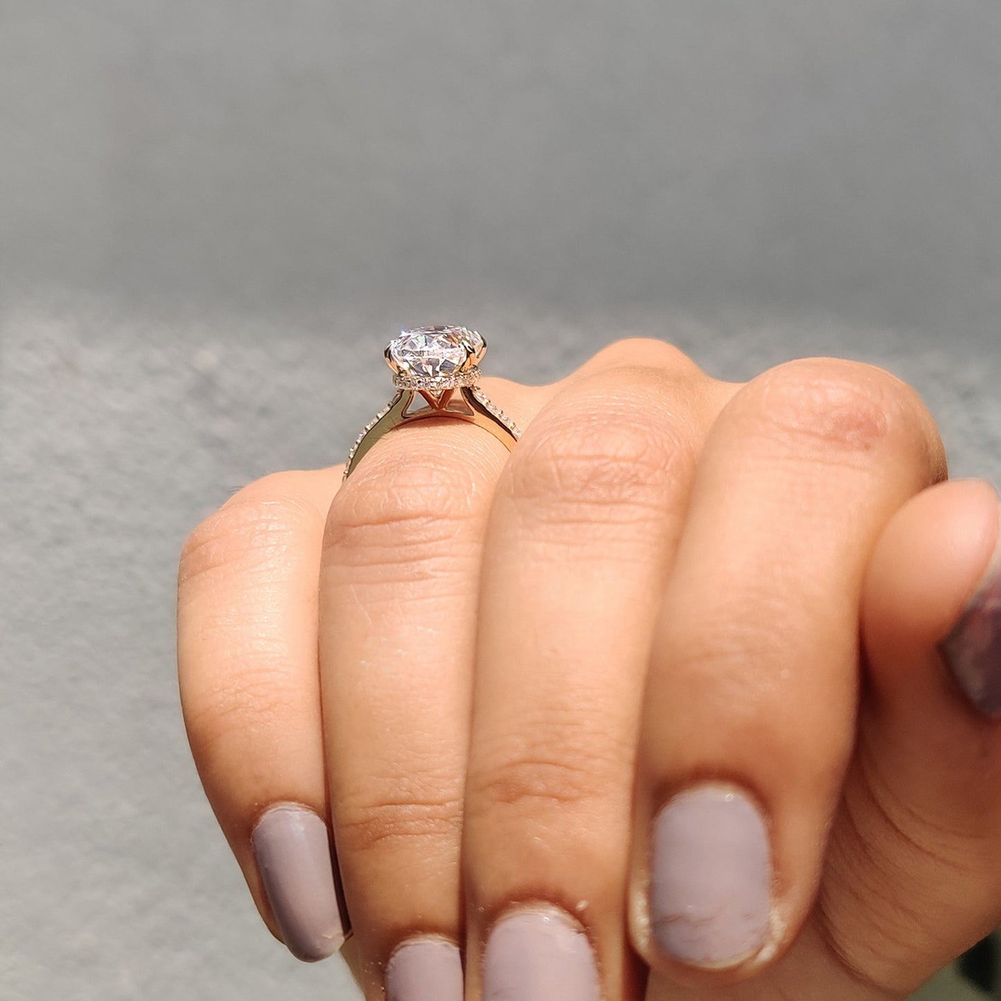 Oval Engagement Ring With Pave Setting