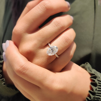 Oval Engagement Ring With Pave Setting