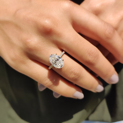 Oval Engagement Ring With Pave Setting