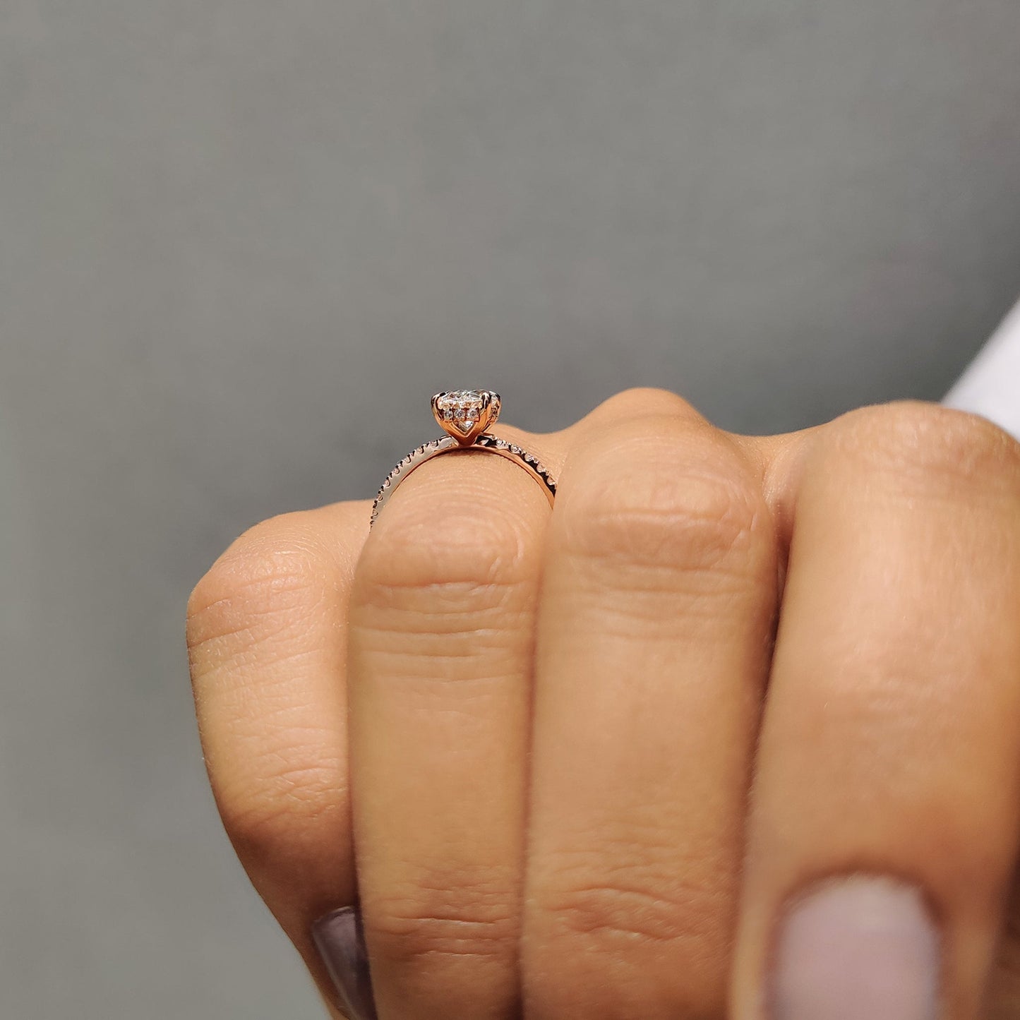 Hidden Halo Oval Cut Engagement Ring