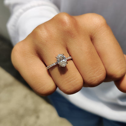 Hidden Halo Oval Cut Engagement Ring