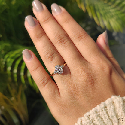 Oval Stone Engagement Ring In Yellow Gold