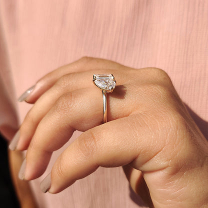 Pear and Emerald Cut Two Stone Engagement Ring