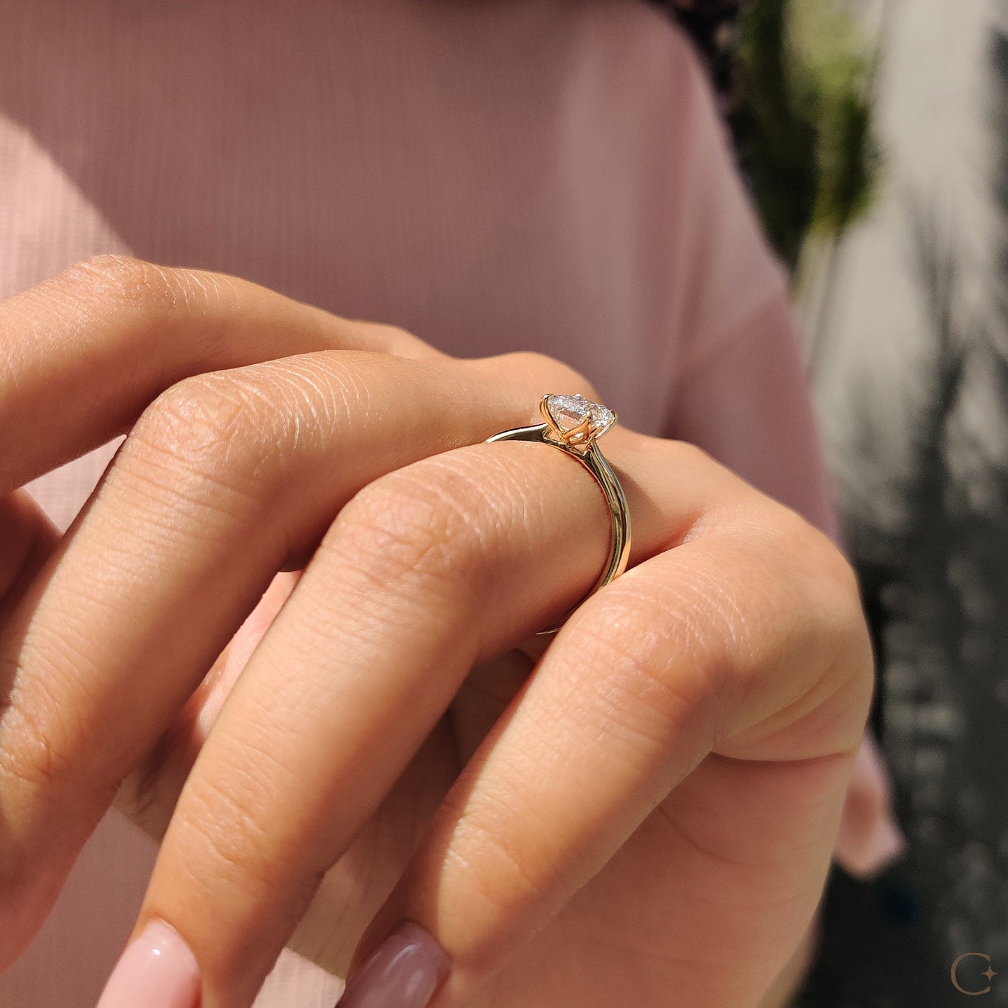 Emerald Diamond Ring In Solitaire Style
