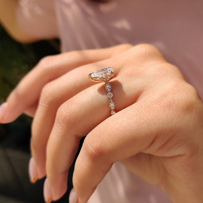 Pear Diamond Ring In Rose Gold