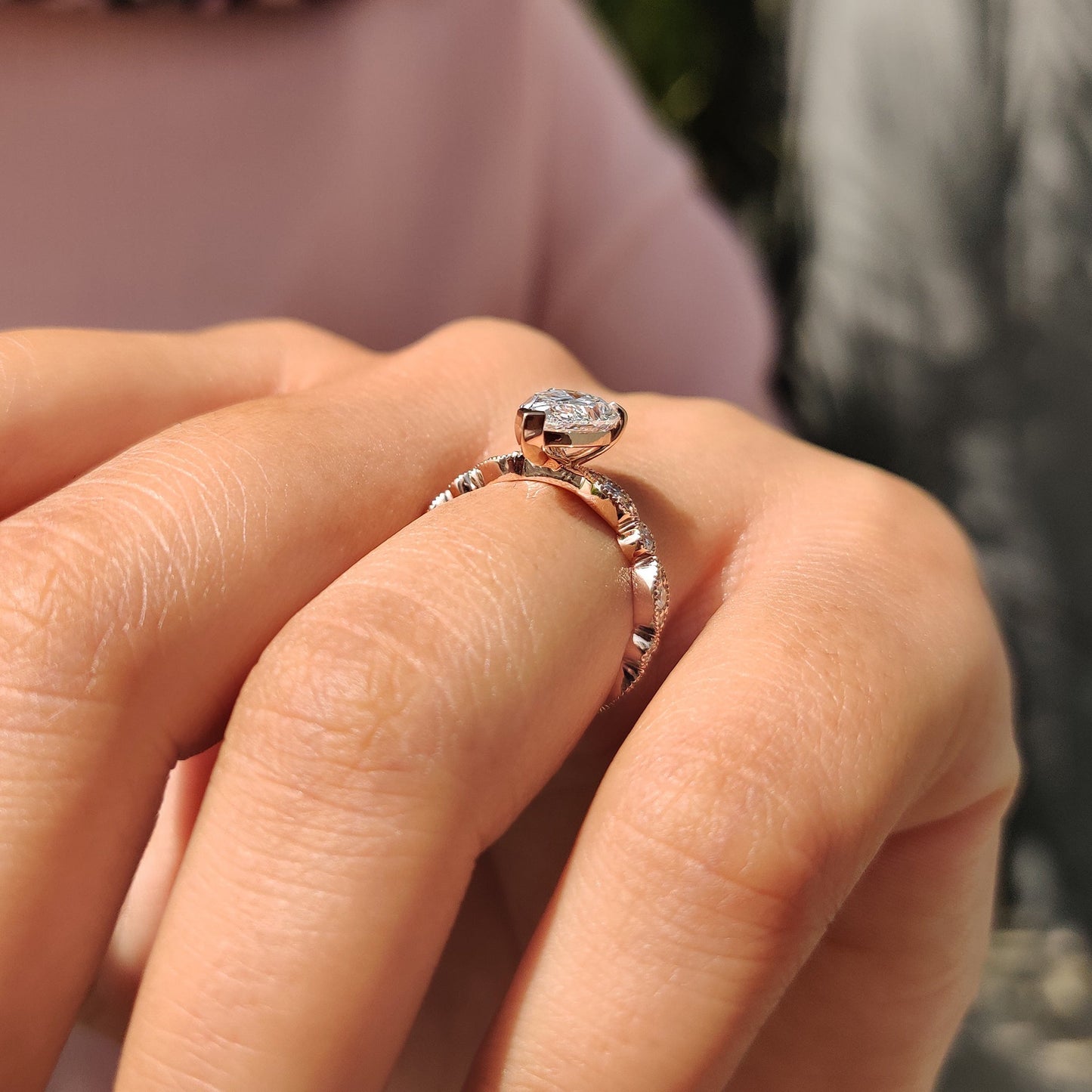 Pear Diamond Ring In Rose Gold