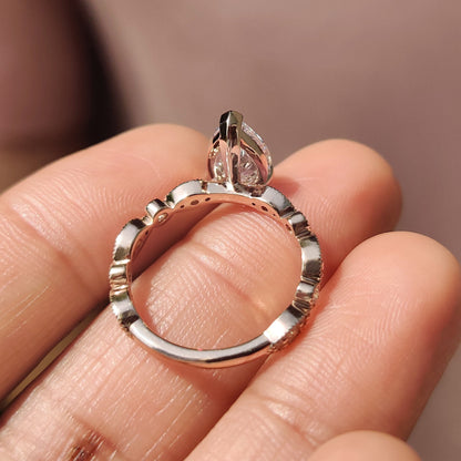 Pear Diamond Ring In Rose Gold