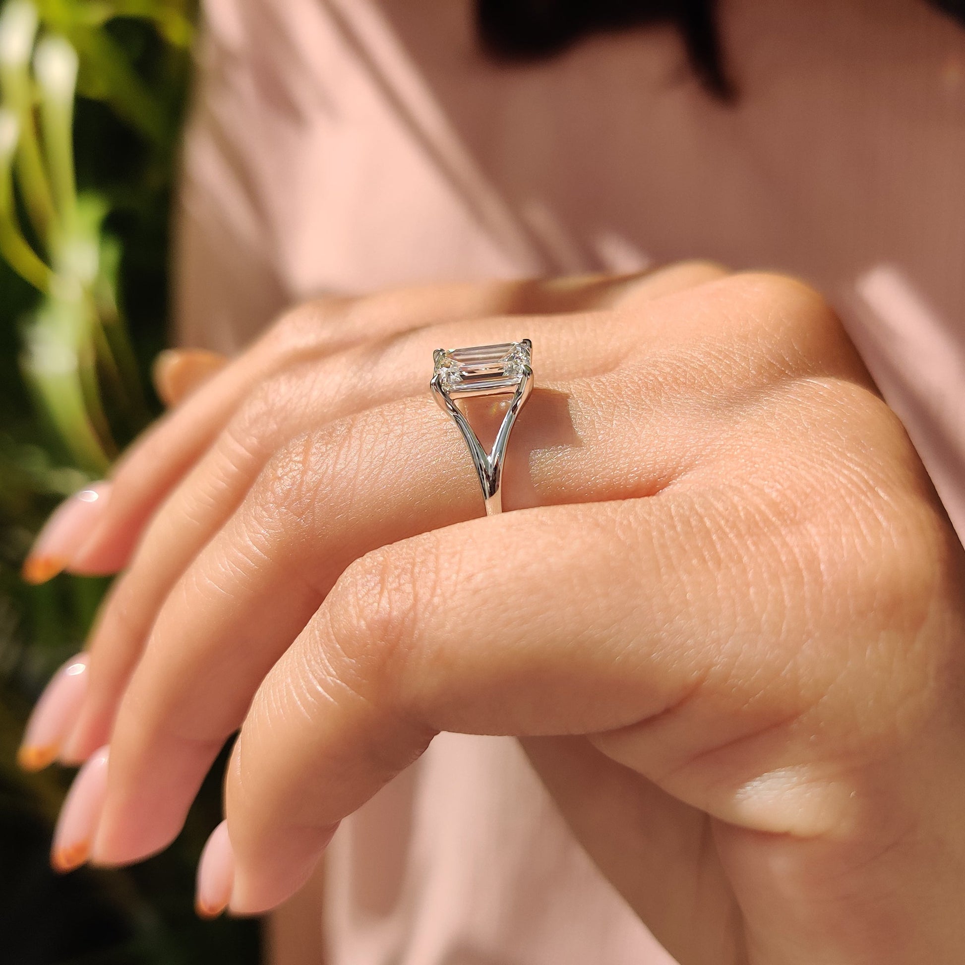 Open Gallery Emerald Cut Diamond Solitaire Ring
