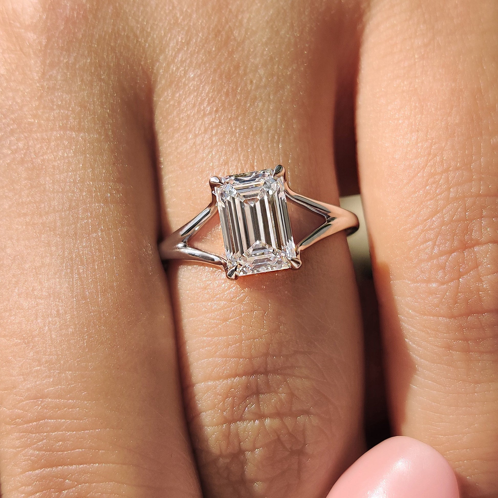 Open Gallery Emerald Cut Diamond Solitaire Ring