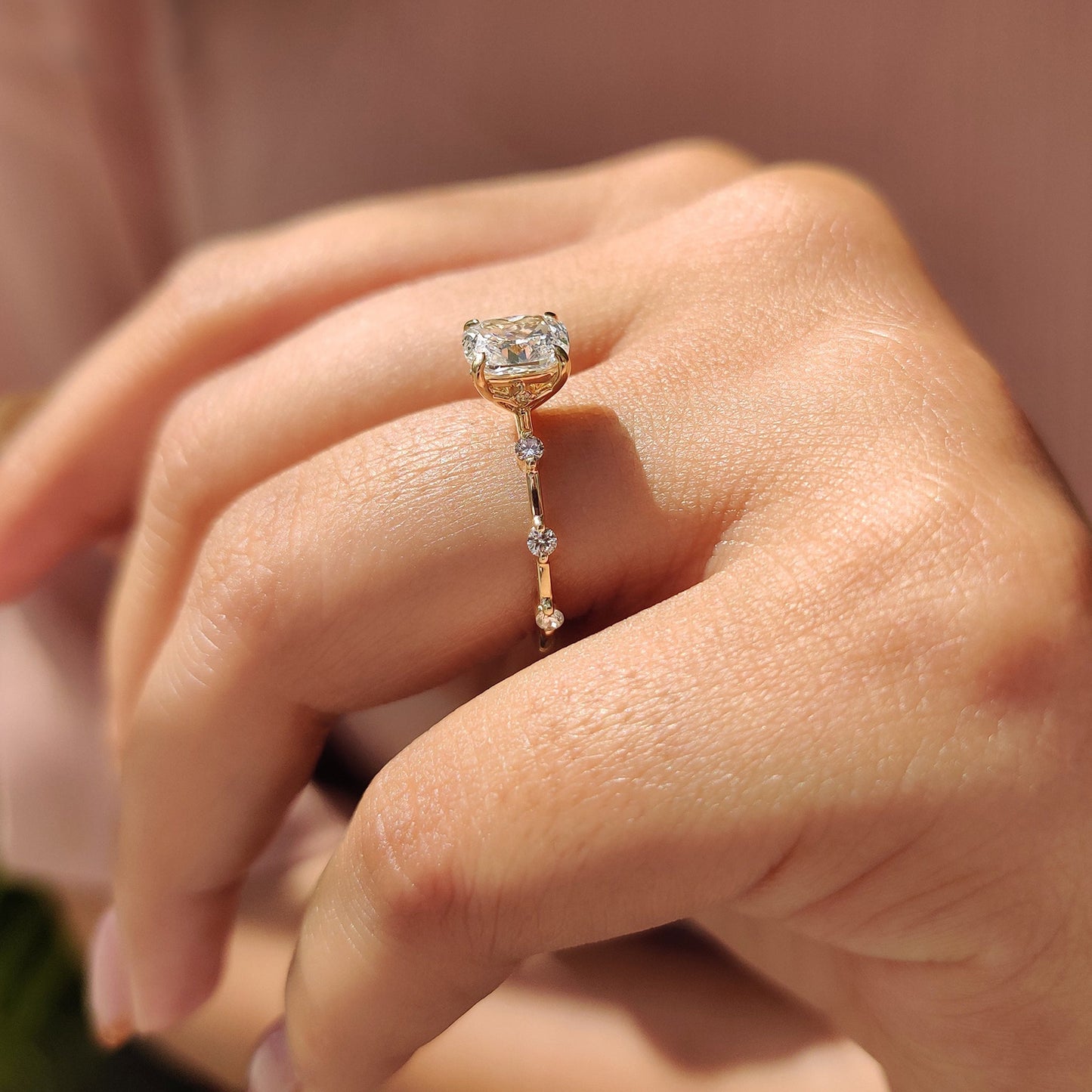 Cushion Cut Seven Stone Diamond Ring