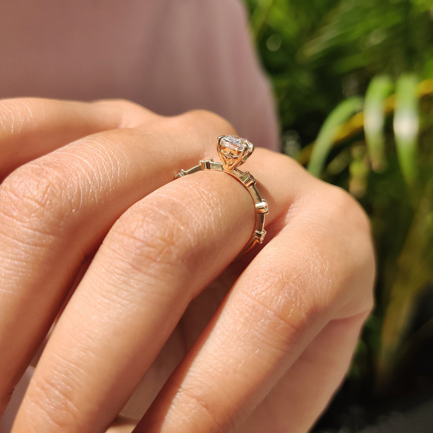 Cushion Cut Seven Stone Diamond Ring