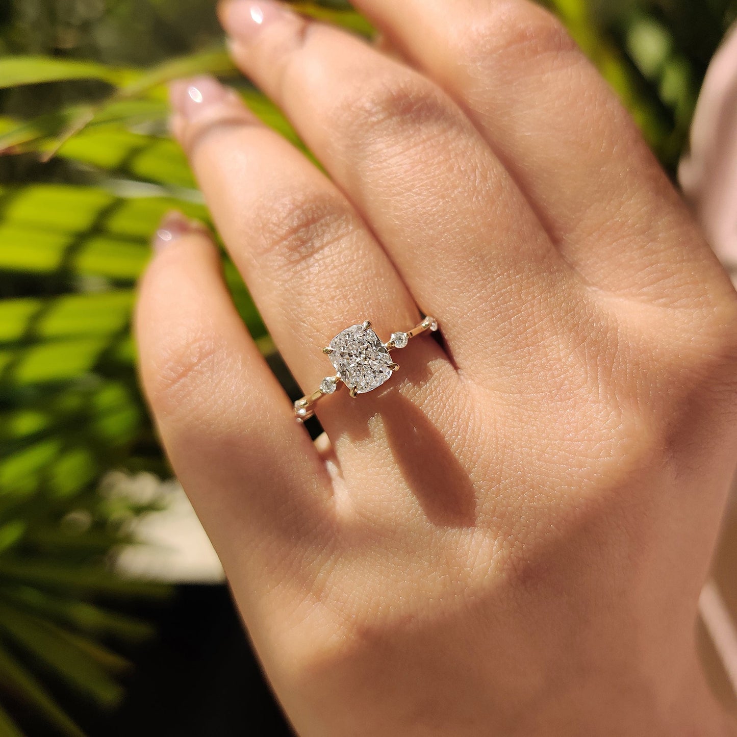 Cushion Cut Seven Stone Diamond Ring