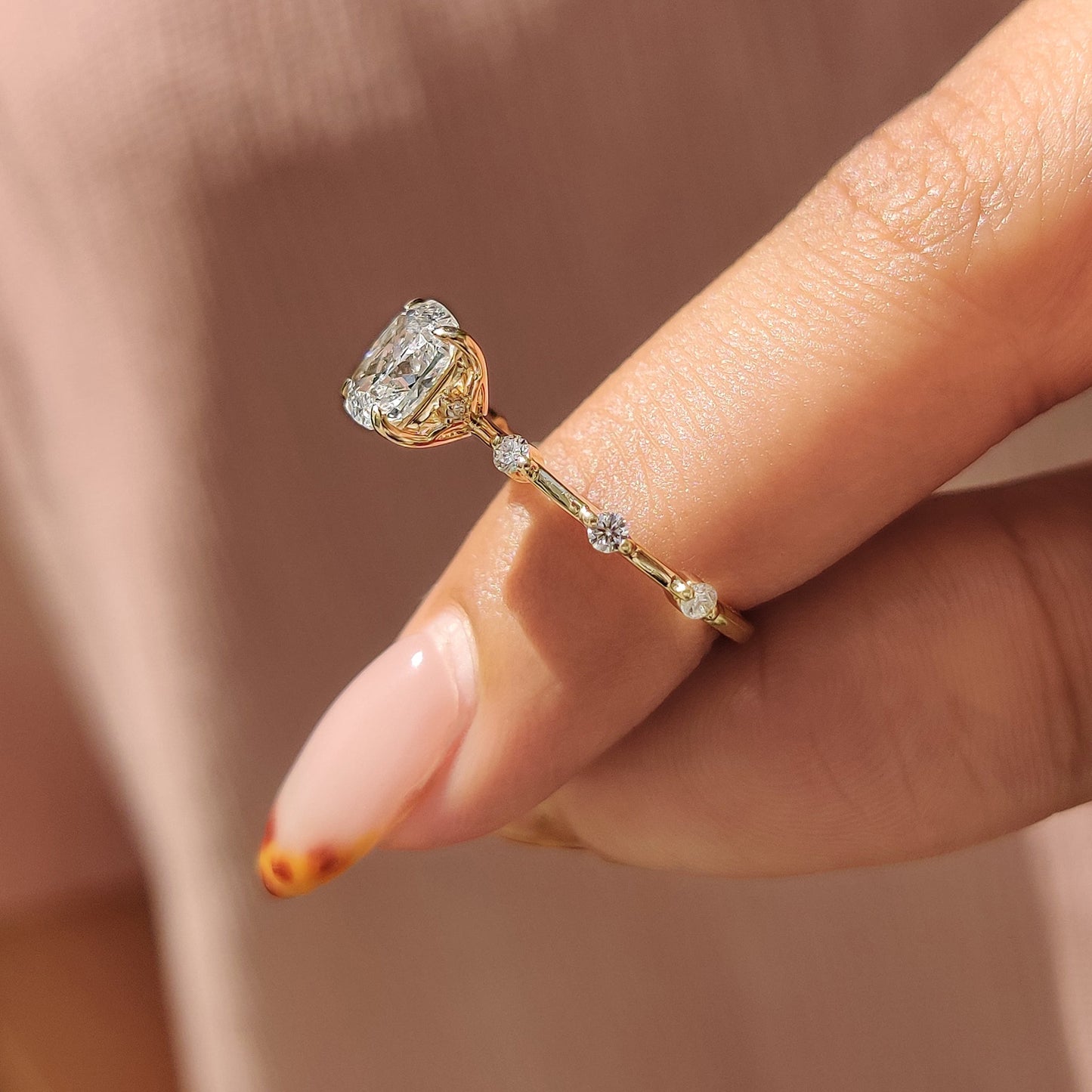 Cushion Cut Seven Stone Diamond Ring