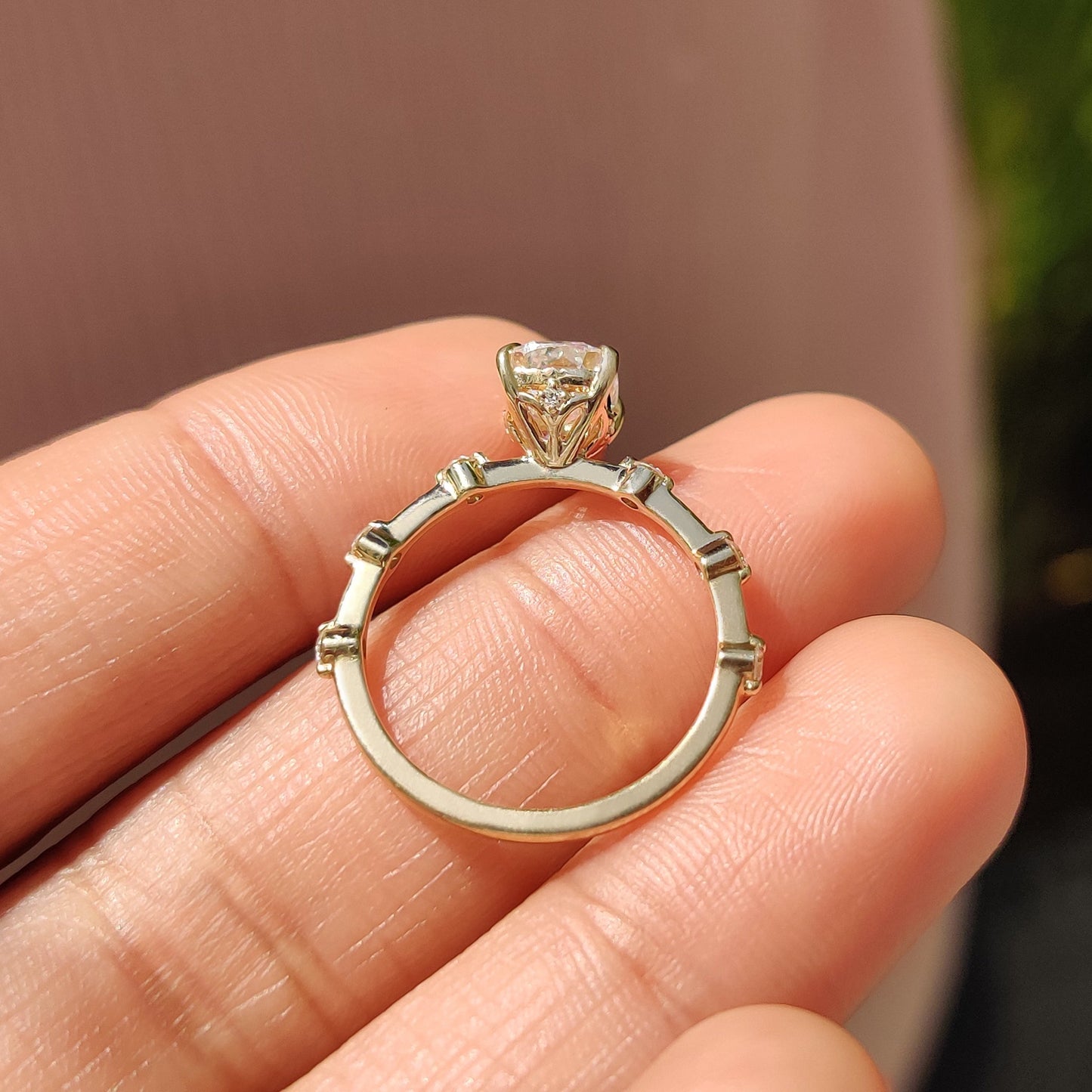 Cushion Cut Seven Stone Diamond Ring