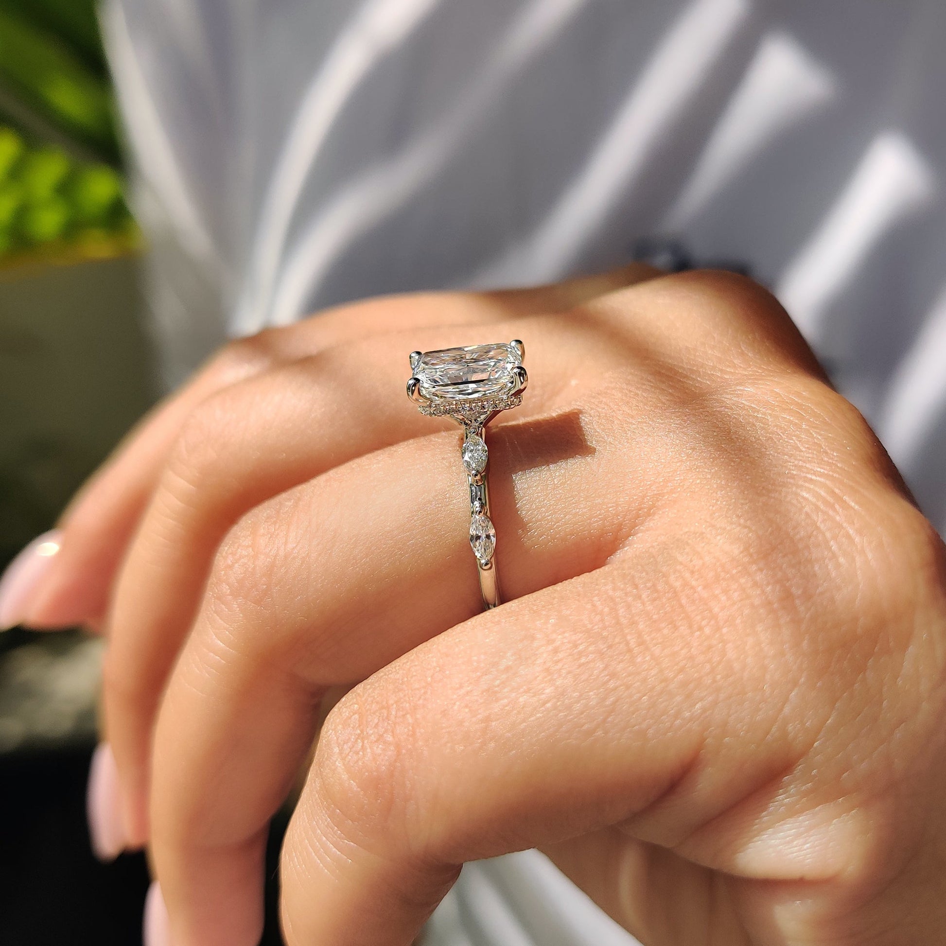 2 Carat Radiant Cut Hidden Halo Engagement Ring