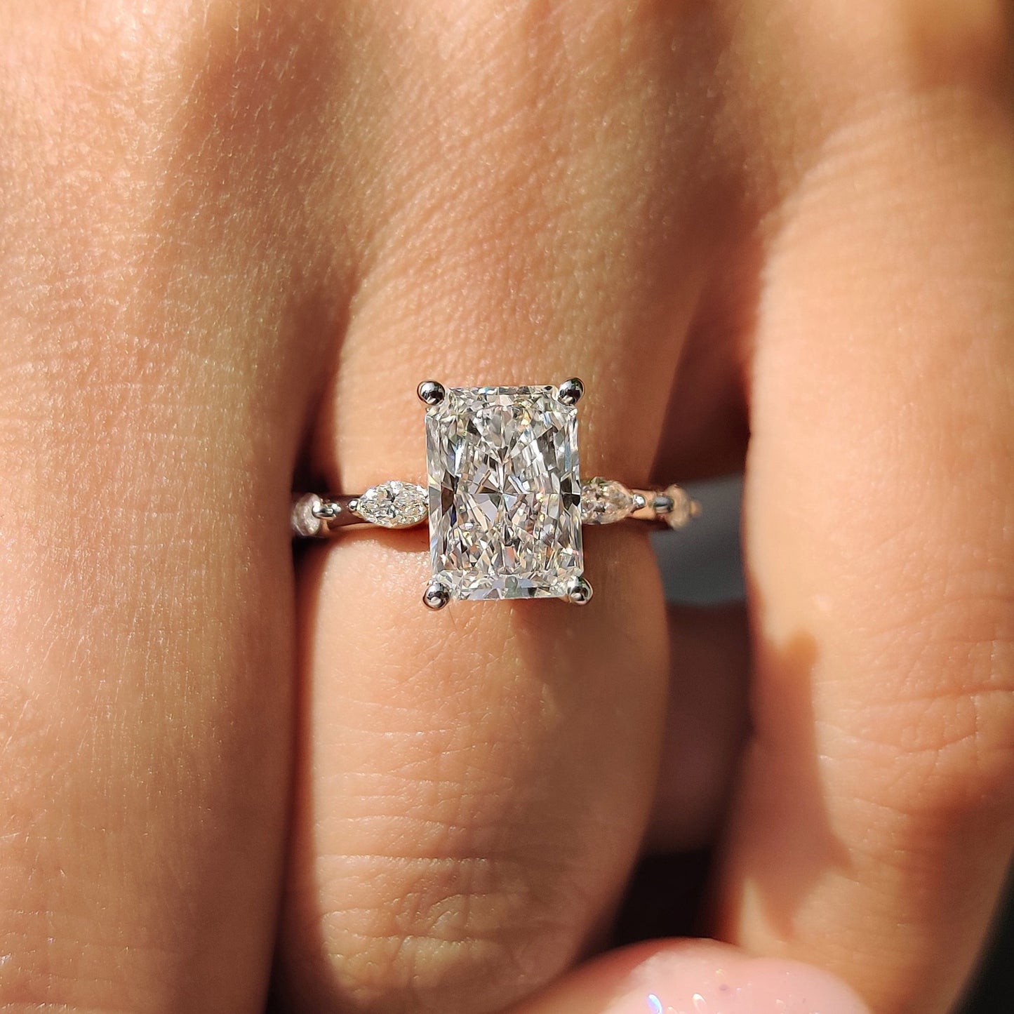 2 Carat Radiant Cut Hidden Halo Engagement Ring