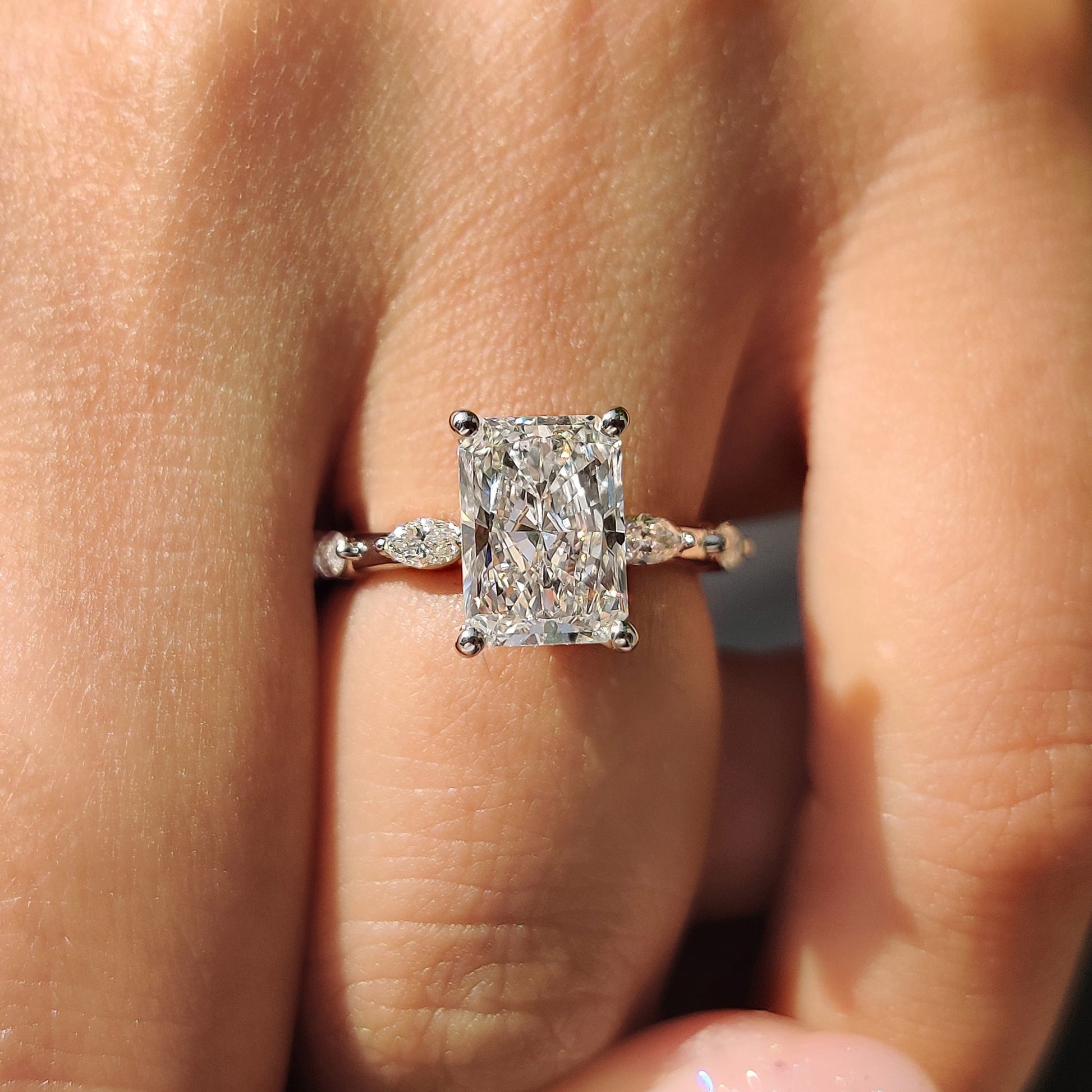 2 Carat Radiant Cut Hidden Halo Engagement Ring
