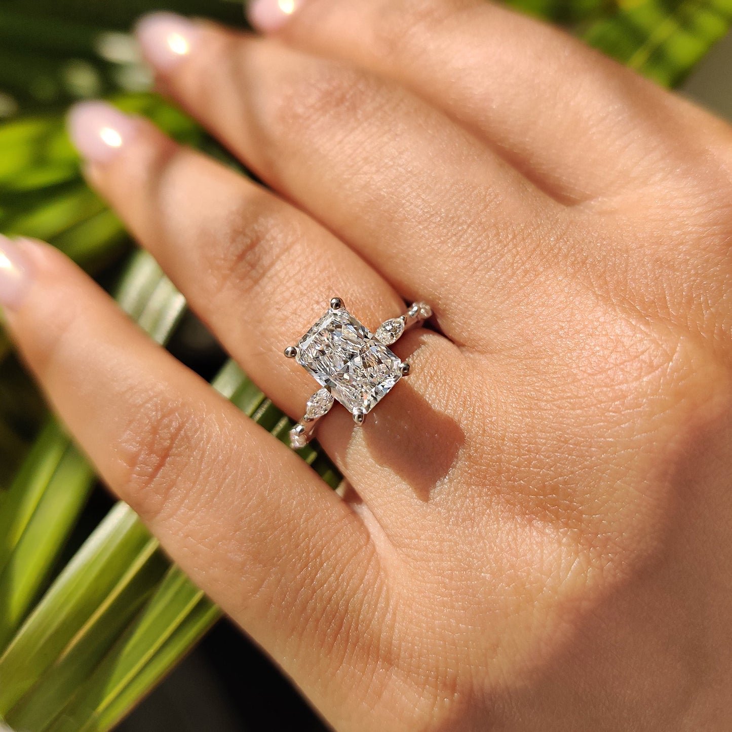 2 Carat Radiant Cut Hidden Halo Engagement Ring