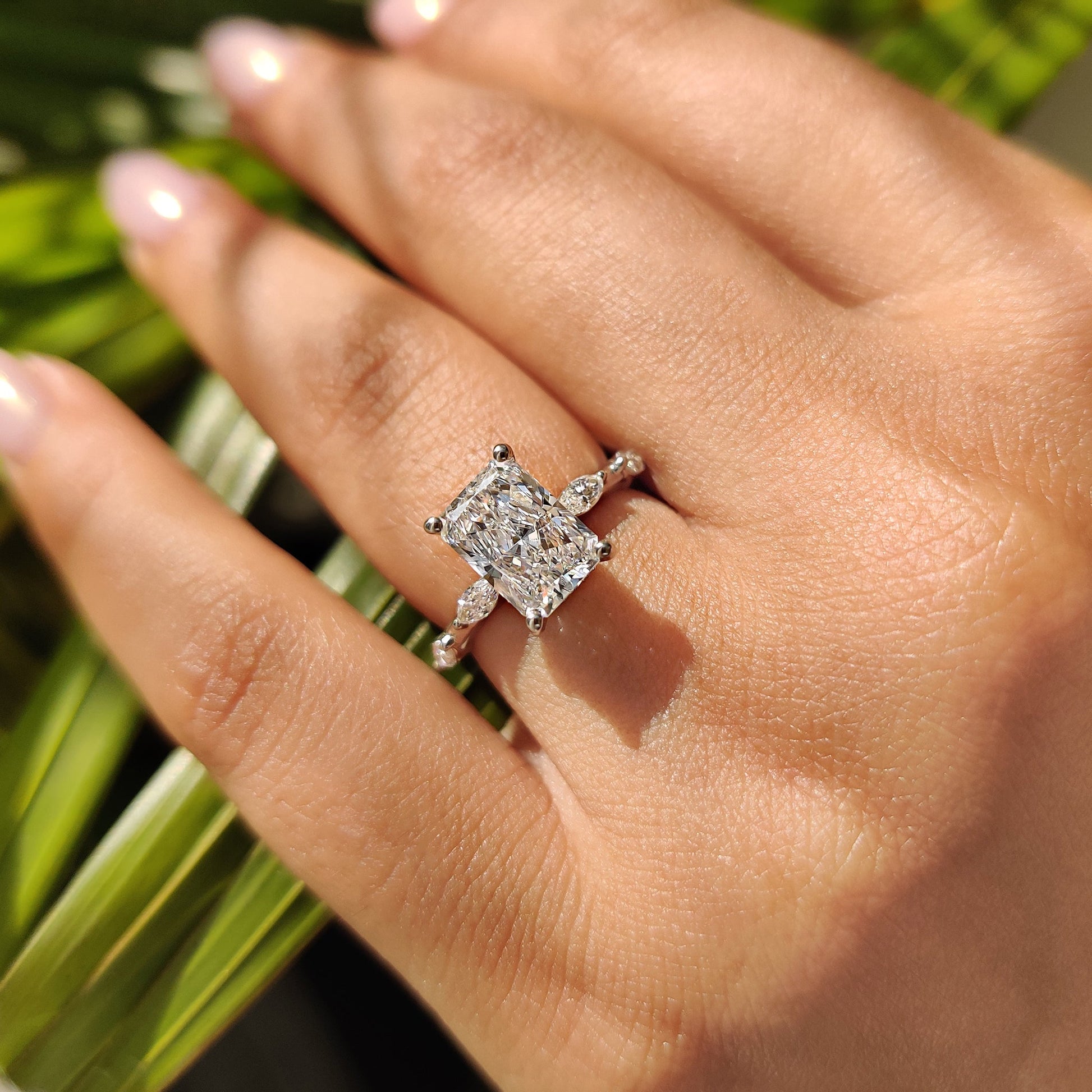 2 Carat Radiant Cut Hidden Halo Engagement Ring