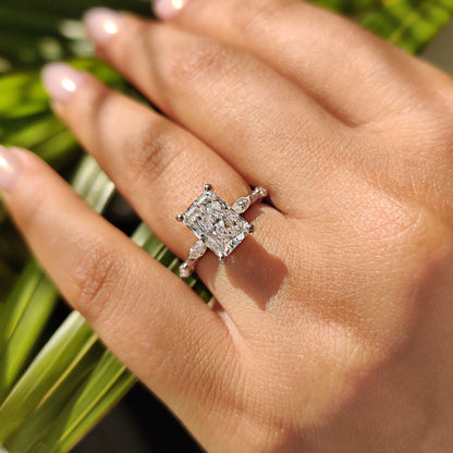 2 Carat Radiant Cut Hidden Halo Engagement Ring