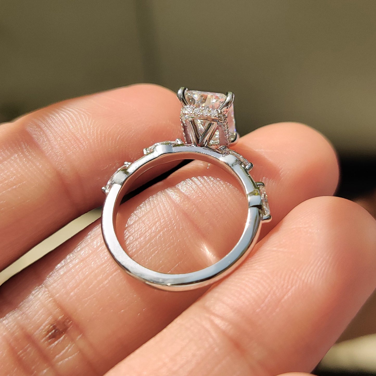 2 Carat Radiant Cut Hidden Halo Engagement Ring