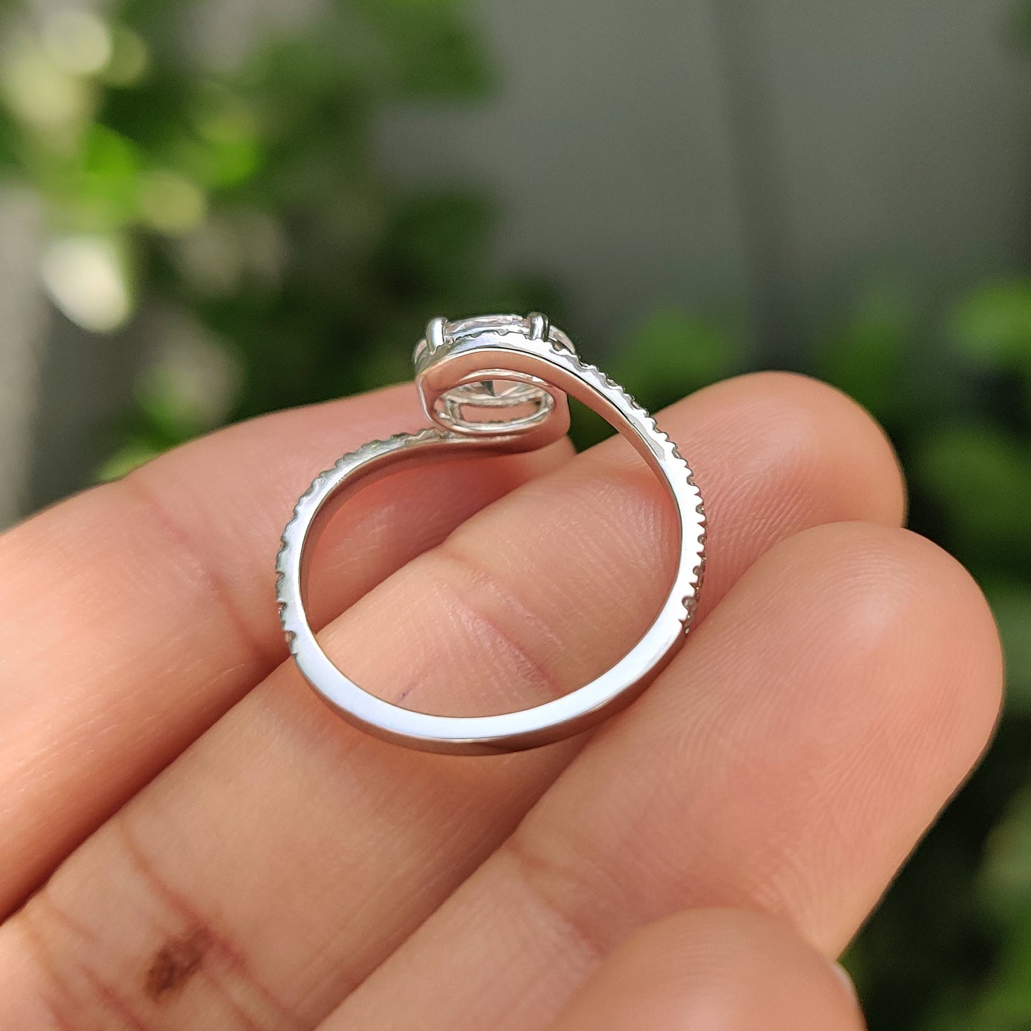 Oval Diamond Bypass Ring