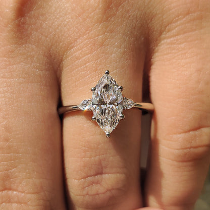 Marquise Engagement Ring With tapered shank Setting
