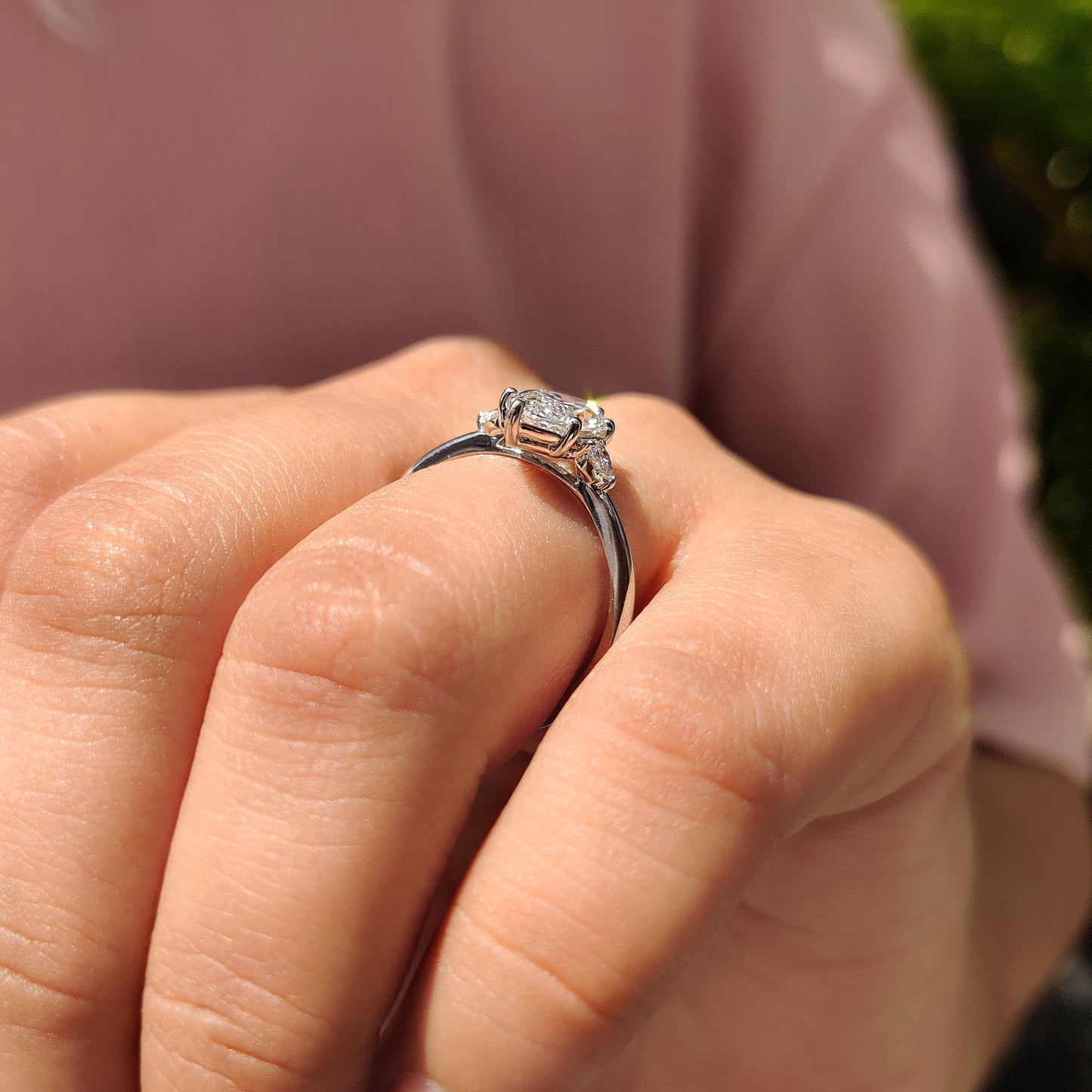 Marquise Engagement Ring With tapered shank Setting