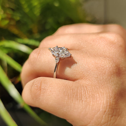 Marquise Engagement Ring With tapered shank Setting