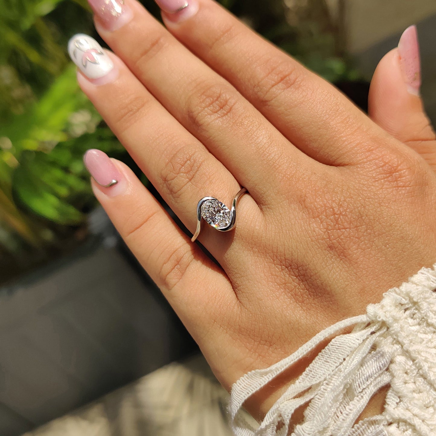 Oval Diamond Engagement Ring In Solitaire Style