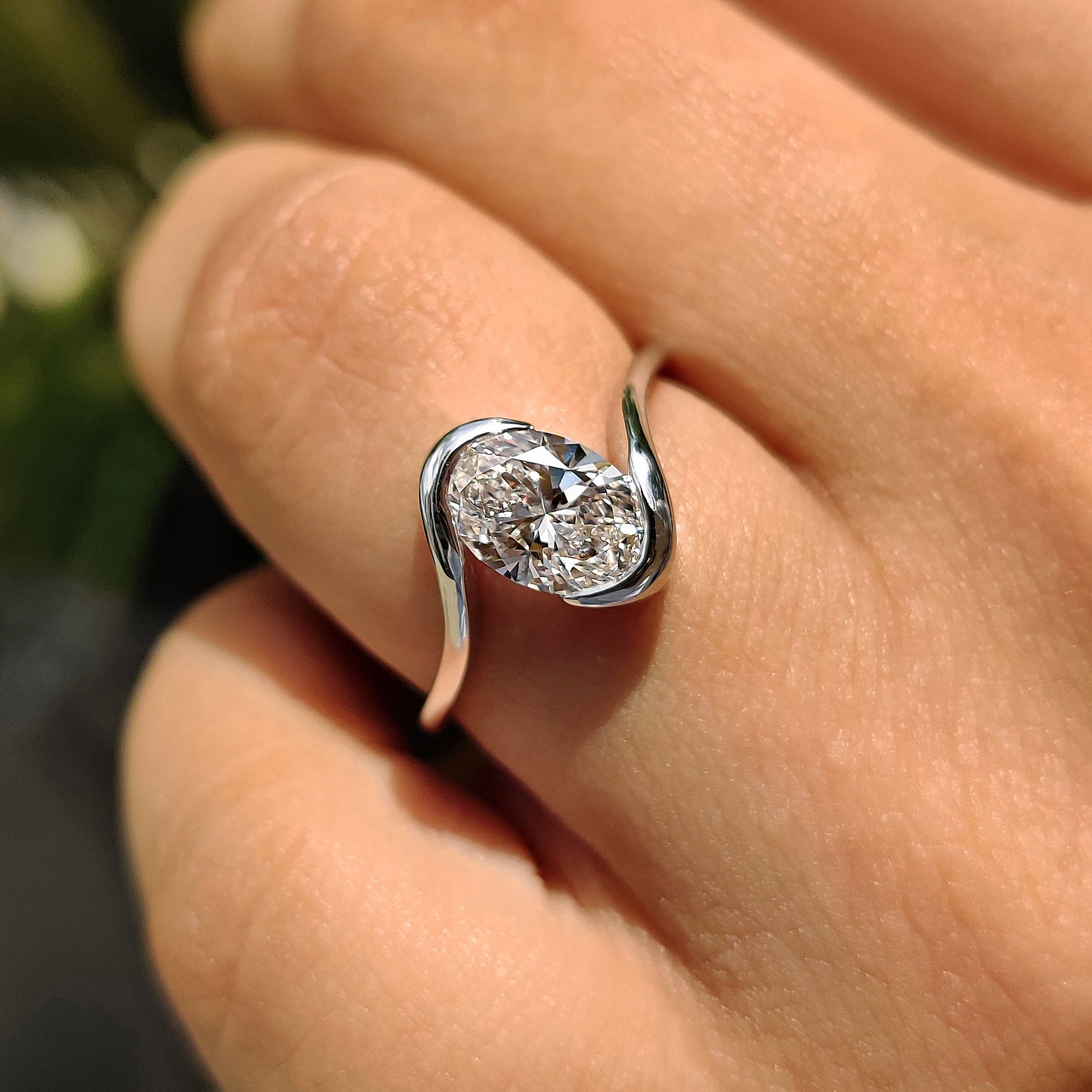Oval Diamond Engagement Ring In Solitaire Style