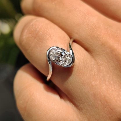 Oval Diamond Engagement Ring In Solitaire Style