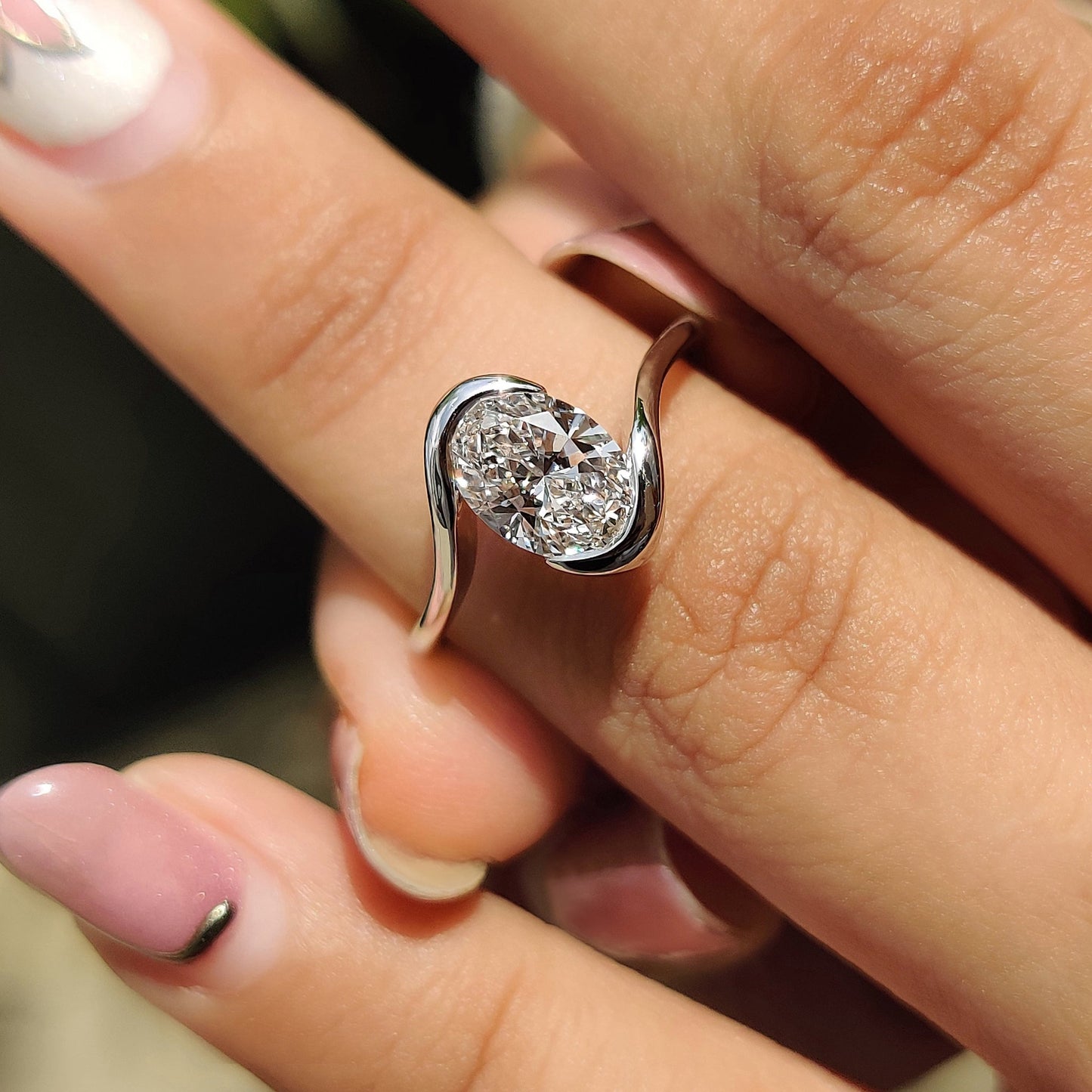 Oval Diamond Engagement Ring In Solitaire Style