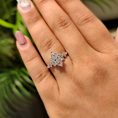 Marquise Cut Engagement Ring With Basket Setting