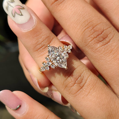 Marquise Cut Engagement Ring With Basket Setting