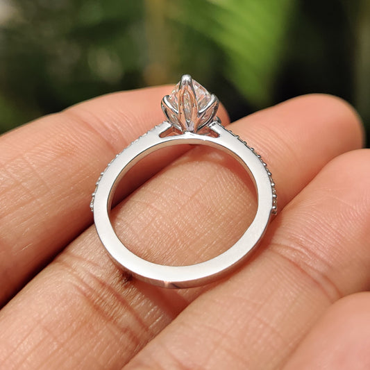 Marquise Diamond Engagement Ring With Cathedral Setting