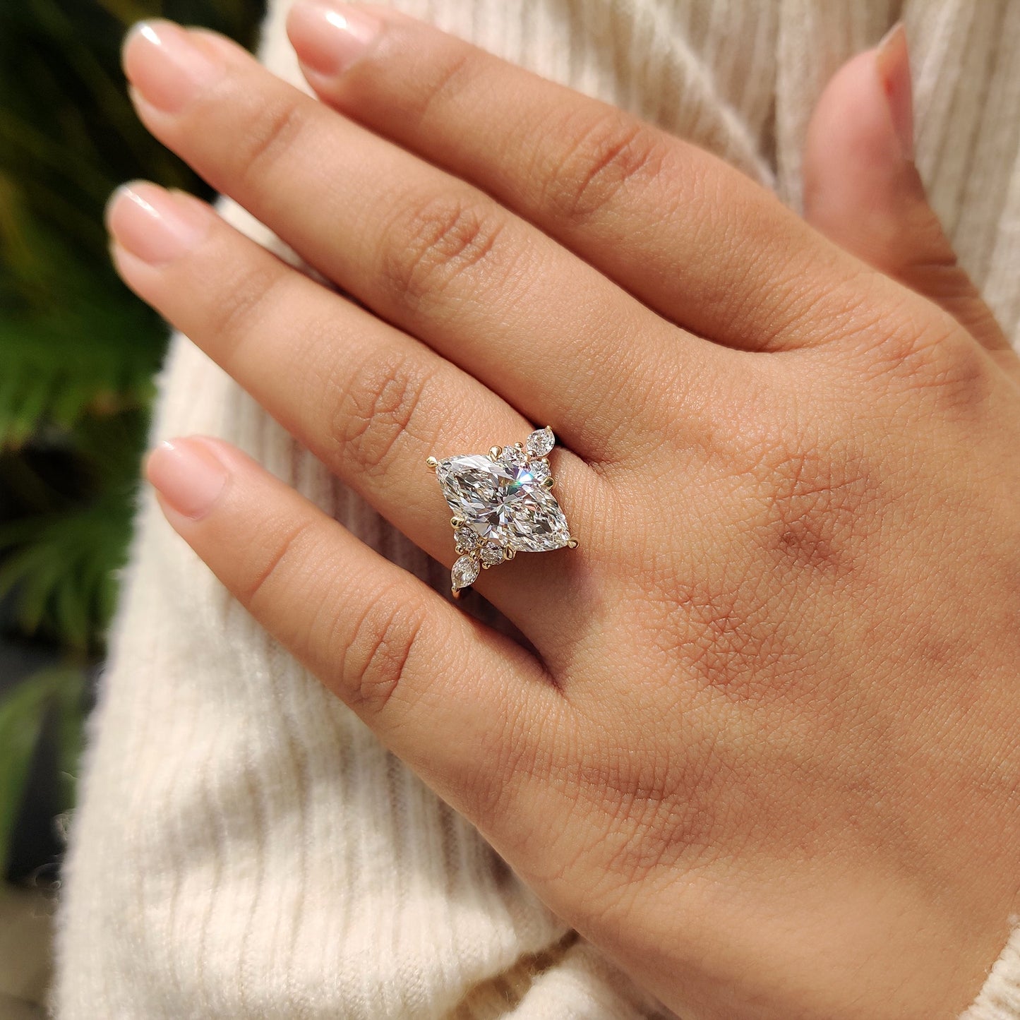 Marquise Diamond Engagement Ring In Muse Setting