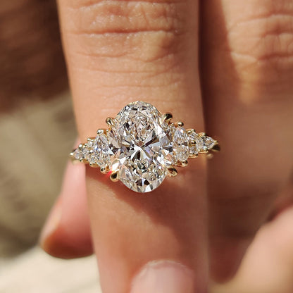 Oval Cut Cathedral Setting Engagement Ring