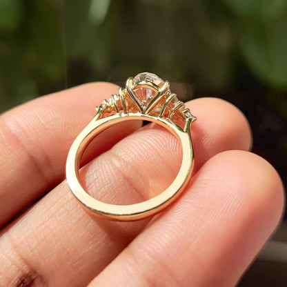 Oval Cut Cathedral Setting Engagement Ring