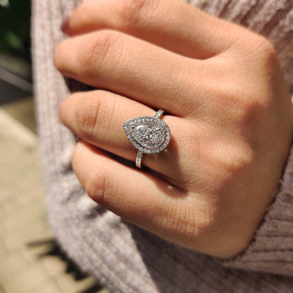Pear Cut Engagement Ring With Cathedral Setting